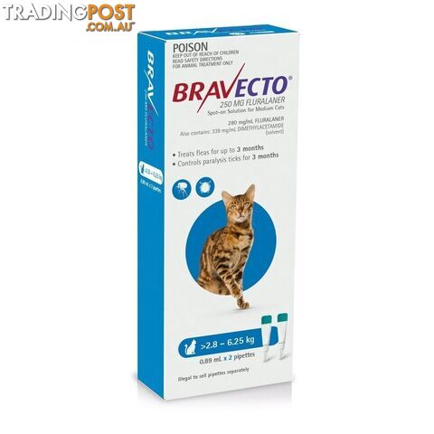 Bravecto Spot-On for Cats - 3 Month Protection - 2.8 to 6.25kg - 2415947
