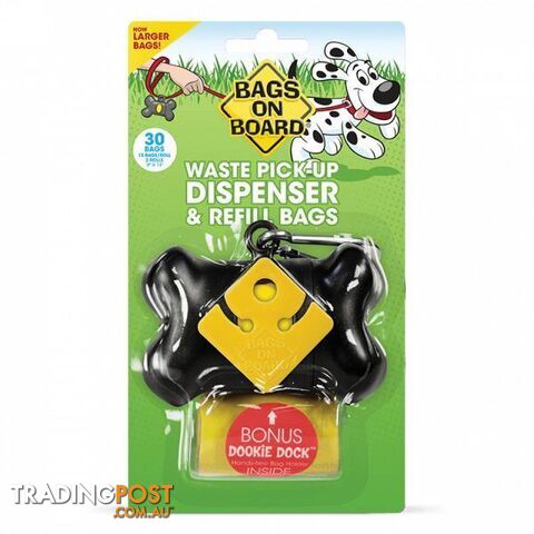 Bags on Board Bone Dispenser + 30 Bags Black - BOB10400