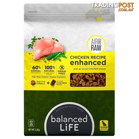 Balanced Life Enhanced Chicken Air Dried Dog Food 2.5kg - BLEC25