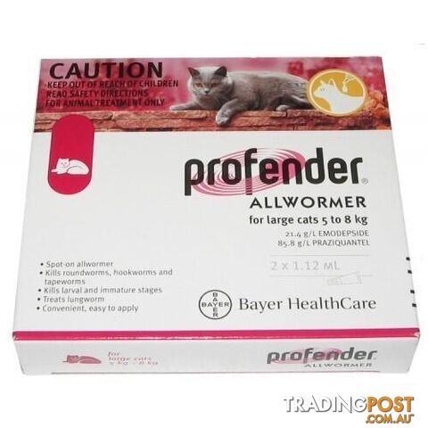 Profender Allwormer for Cats 5 to 8kg (Red) - 2 Pack - 1891693