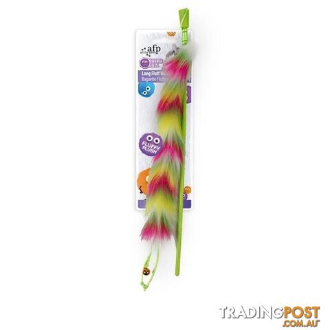 All For Paws Furry Ball Long Fluff Wand Green - AFP2811