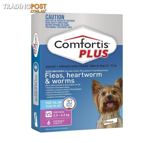 Comfortis Plus for Dogs - 6 Pack - 2.3 to 4.5kg (Pink) - 2278541