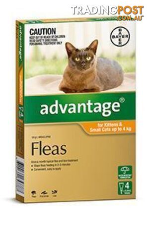 Advantage for Kittens & Cats 0-4kg (Orange) - 4 Pack - 1890130
