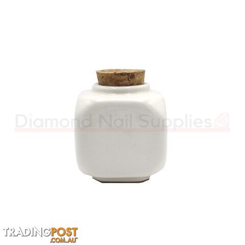 Porcelain Dappen Dish White With Cork Lid - DDCW
