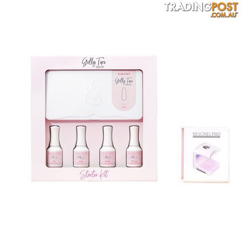 Gelly Tip Kit - GK01 Long Coffin + Flash Cure Lamp - KSGK01