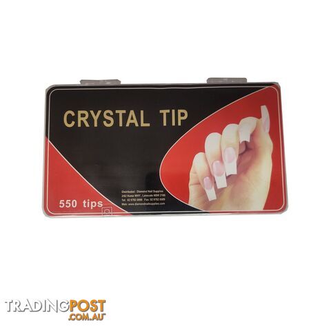 Crystal Nail Tips Natural 550pc - TIPSALWHT