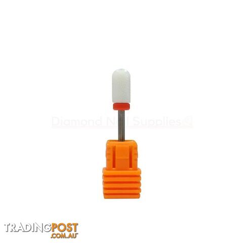 Ceramic Drill Bit Large Rounded Top F White 3/32" - CARCERRTOPLRGF