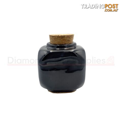 Porcelain Dappen Dish Black With Cork Lid - DDCB