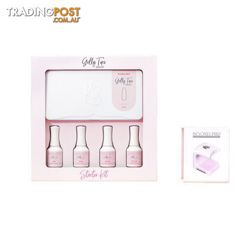 Gelly Tip Kit - GK07 Short Stiletto + Flash Cure Lamp - KSGK07