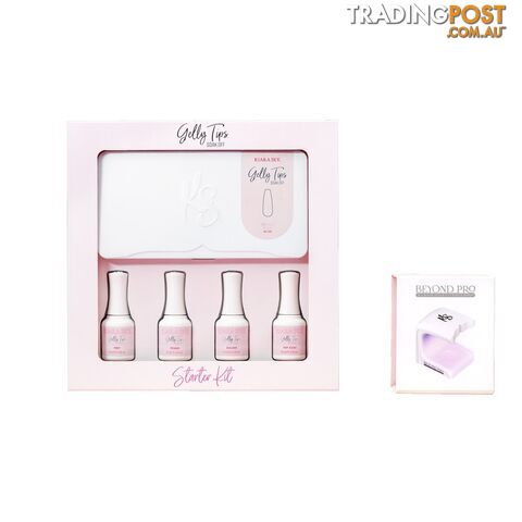 Gelly Tip Kit - GK08 Short Almond + Flash Cure Lamp - KSGK08