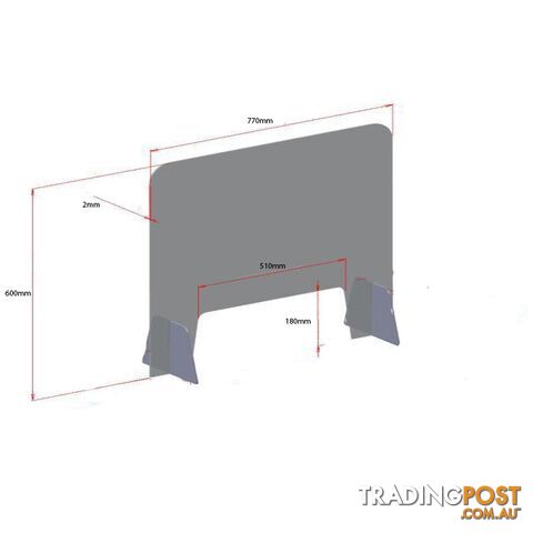 Clear Acrylic Table Shield Sneeze Guard Screen Wide - ATS77