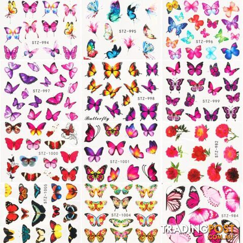 Butterfly Water Transfer Decals - STICKBU30