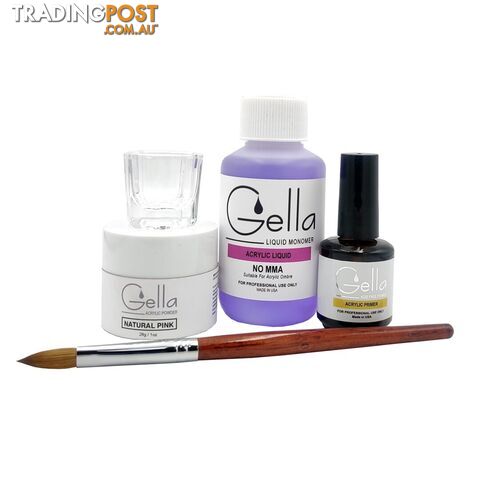 Gella Mini Acrylic Nail Starter Kit - Natural Pink - GEMINACKITP
