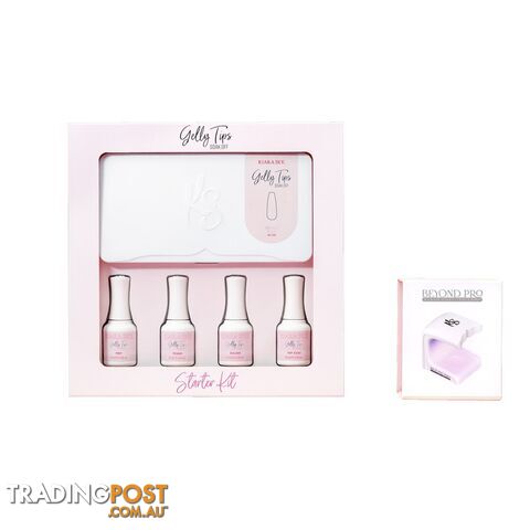 Gelly Tip Kit - GK02 Medium Coffin + Flash Cure Lamp - KSGK02