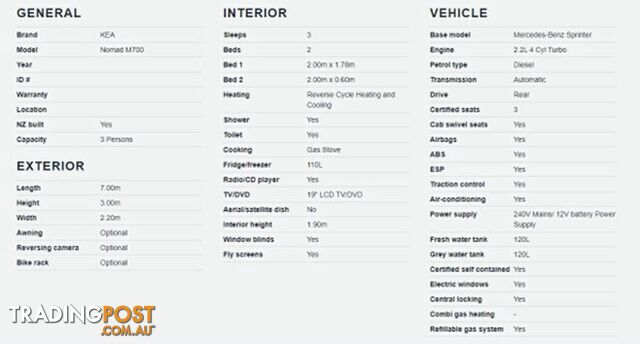 2018 KEA NOMAD M700 CAMPERVAN 2+1 BERTH
