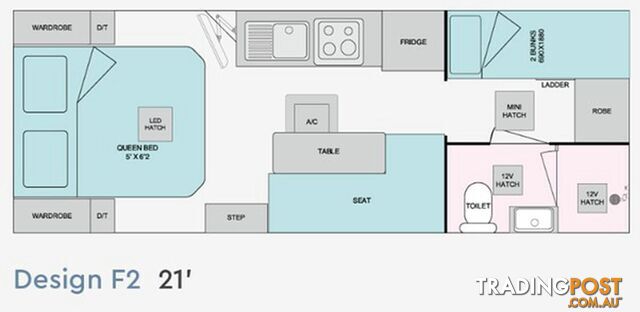 2023 ESSENTIAL OUTLANDER F2 CARAVAN 21'