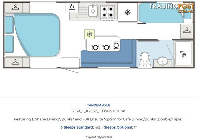 2024 SUPREME 2160_C_K2E5B_T SUNRAY CARAVAN 21'6" 2 BUNKS