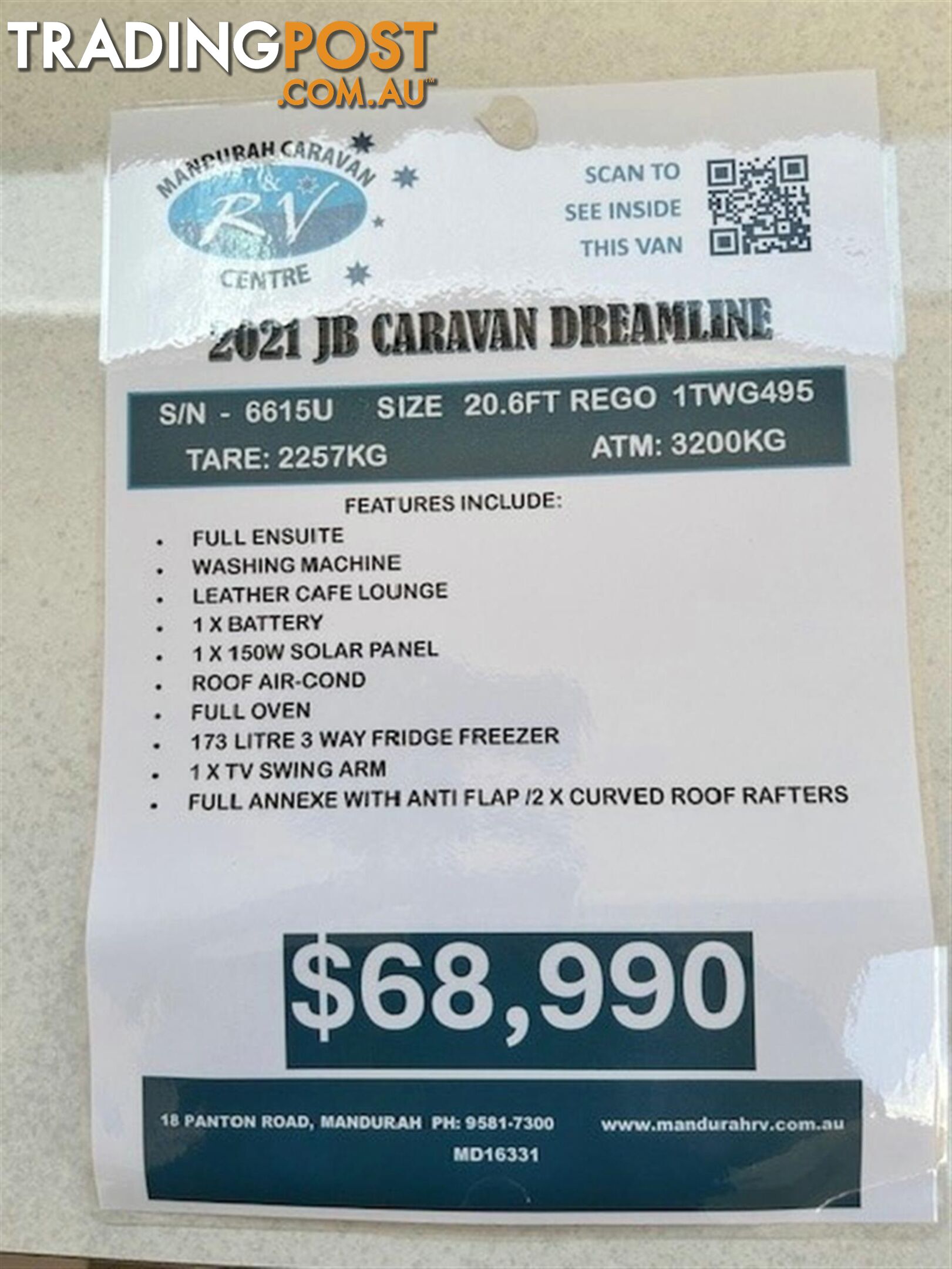 2021 JB DREAMLINE 20'6 CARAVAN