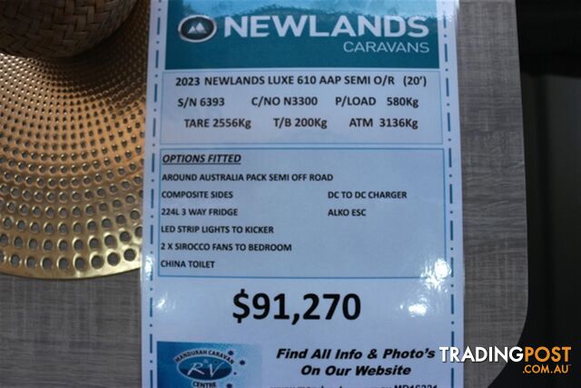 2023 NEWLANDS LUXE 628 AAP COMPOSITE CARAVAN