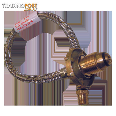 S/S Flexible Hose 450mm with H/Wheel For Single Bottle Kit. 6Sch0450