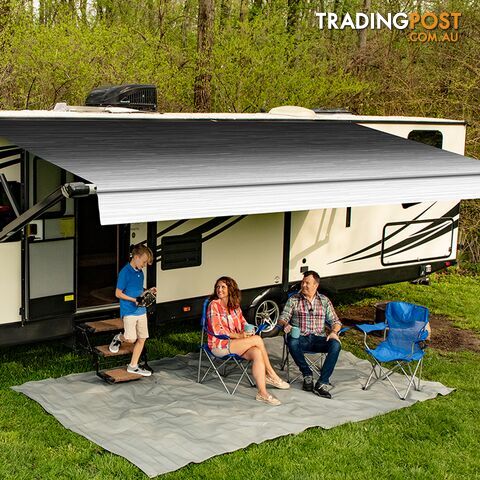 Carefree 144Inch/12Ft Black Reverse Fade Altitude Awning With Led Lightbar. Fy144006Era