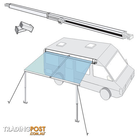 Fiamma Straight Std Centre Rafter For F45. 98655-087