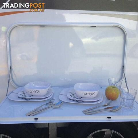 Picnic Table White 800X450mm C/W Chrome Lock.