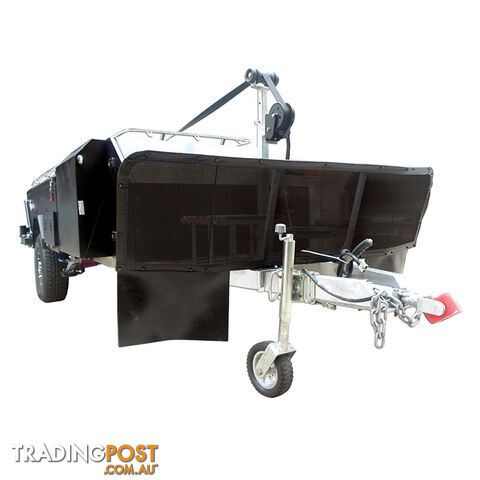 Camper Trailer Stone Shield with Mesh 3Pce Black (1800mm X 500mm)