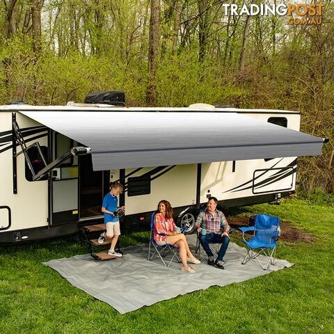 Carefree 240Inch/20Ft Silverfade Wht Altitude Awning With Led Lightbar. Fy2406D00Ra