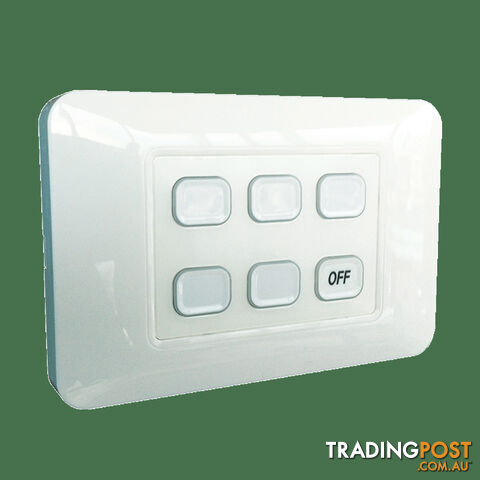 W.A.S. 6 Gang Wireless Switch with Master Off