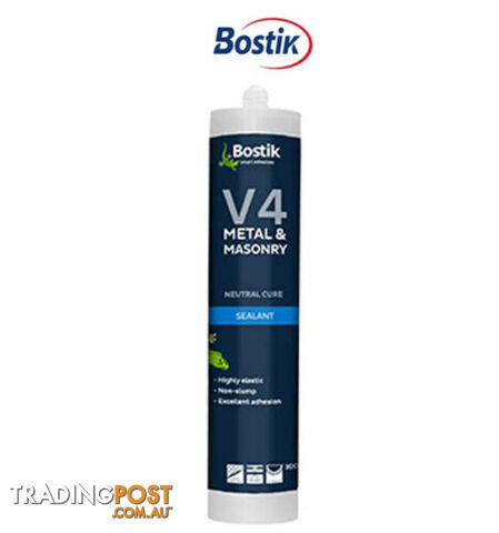 Bostik V4 Silicone Sealant Non Acetic 370gm Tube White