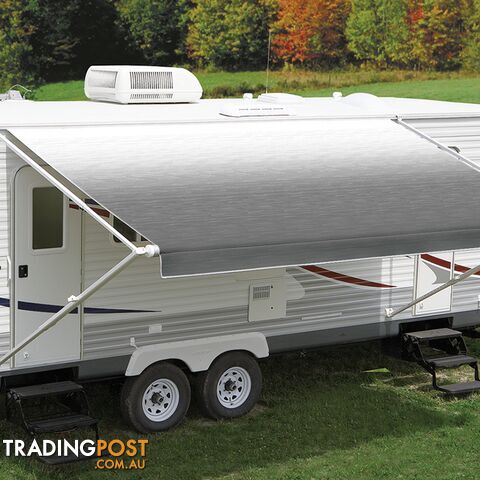 Carefree 12ft LED Silver Shale Fade Roll Out Awning (No Arms)