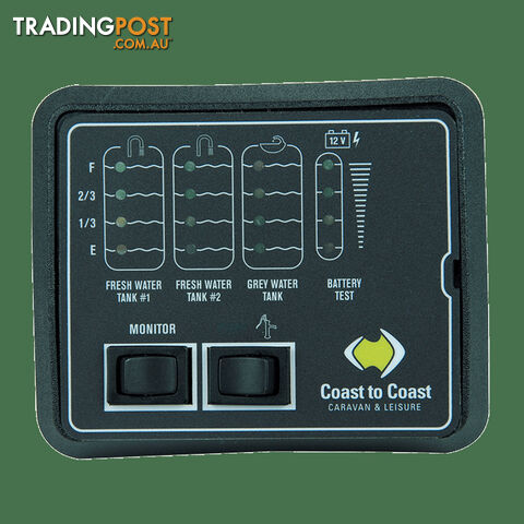 JRV Tank Monitor Freshx2,Greyx1,Pump Switch & Battery Condition. A7400Rbl