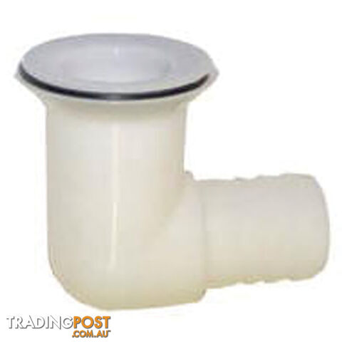 Plastic White 25mm Waste Outlet 90 Degree. Pnp315