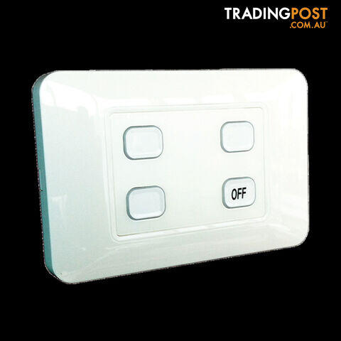 W.A.S. 4 Gang Wireless Switch with Master Off