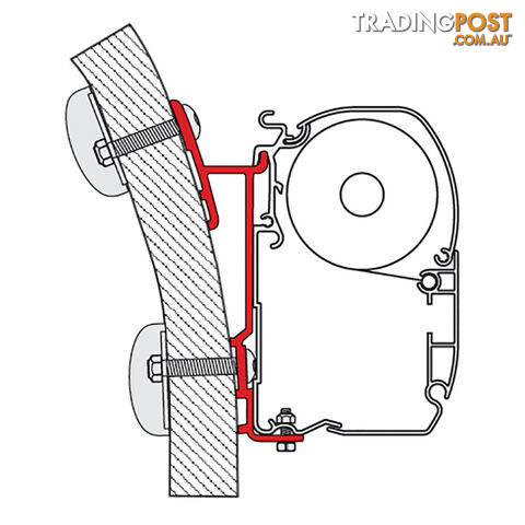 Fiamma Awn Mounting Bracket For F45 15Deg.Each. 98655-249.