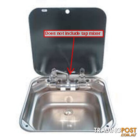 DOMETIC/SMEV FLUSH MOUNT BASIN with Glass Lid - 420 x 440 x 145mm 9102306134
