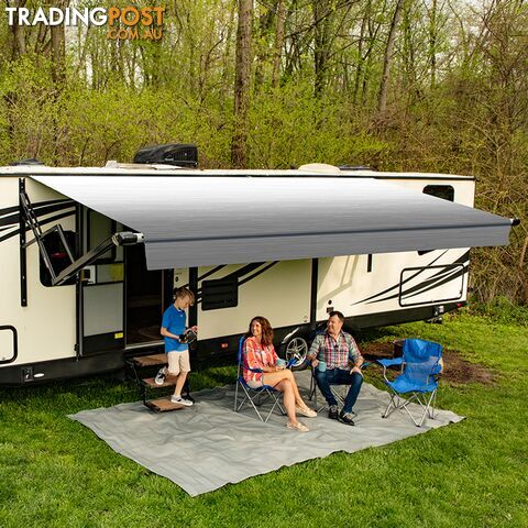 Carefree 228Inch/19Ft Silverfade Wht Altitude Awning With Led Lightbar. Fy2286D00Ra