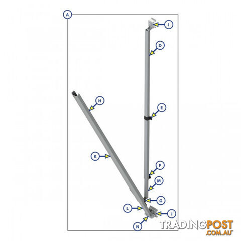 Lippert SOLERA Awning Parts - Idler Arm Assy (A) - PC White 643373