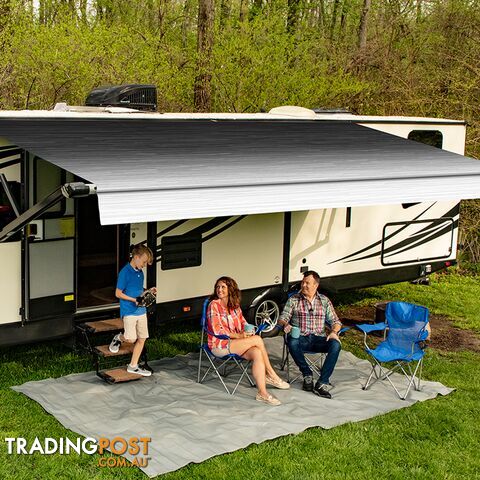 Carefree 252Inch/21Ft Black Reverse Fade Altitude Awning With Led Lightbar. Fy252006Era