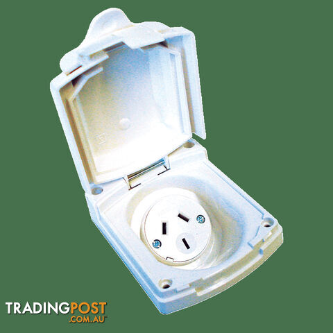 Clipsal (New) White External 10 Amp Power Outlet. V415Vfblkwe