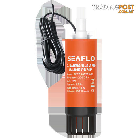 SEAFLO 200 GPH Submersible/Inline Combo 12V Water Pump