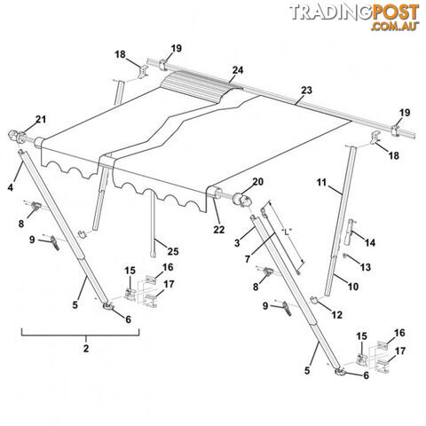 Carefree Upper Brace & Top Bracket White For Universal Hardware. R00413-301-55