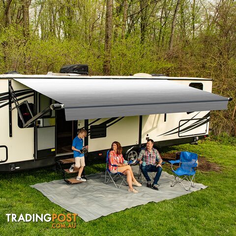 Carefree 204Inch/17Ft Silverfade Wht Altitude Awning With Led Lightbar. Fy2046D00Ra