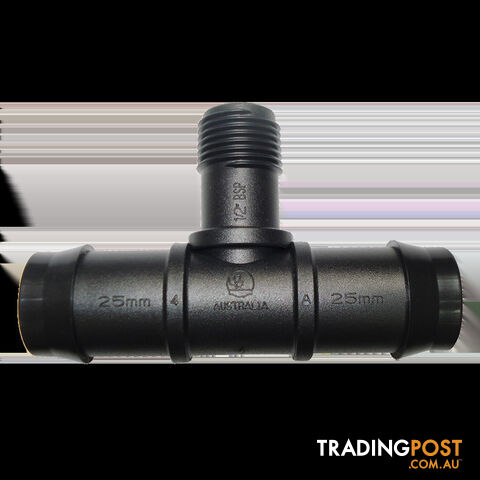 Threaded Tee 25mm Barbed X 1/2" Bsp Male. Tbm2515