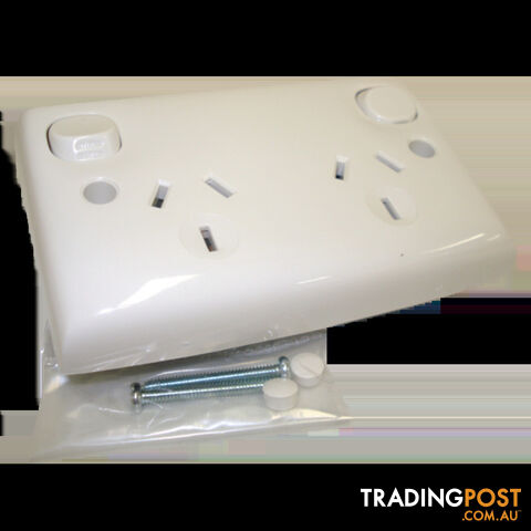 Clipsal Double Power Point Double Pole 25D White. Cli25Dwe