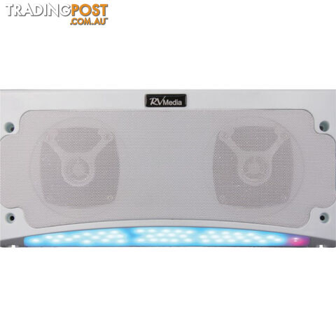 Outdoor Bluetooth Speaker & RGB LED Light - White, RV Media