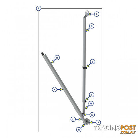 Lippert SOLERA Awning Parts - Idler Arm Assy (A) - PC Black 643374