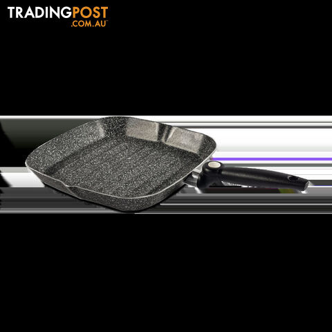 Stonerock Grill 28cm with foldable Handle Aluminium Non-Stick. Srg-28