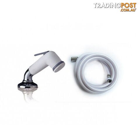 On/Off Trigger Shower With Hose White